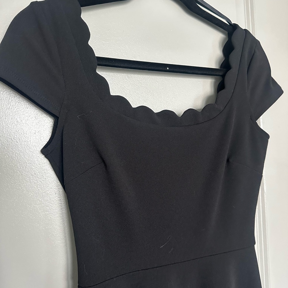 Elegant Black Scalloped Dress